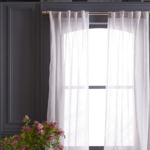 European Linen Sheer Curtain Set 2 Panels Cloud